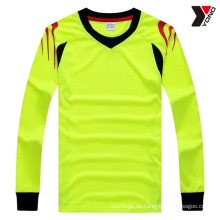 Camiseta de fútbol de manga larga lisa de alto rendimiento con 5 colores
